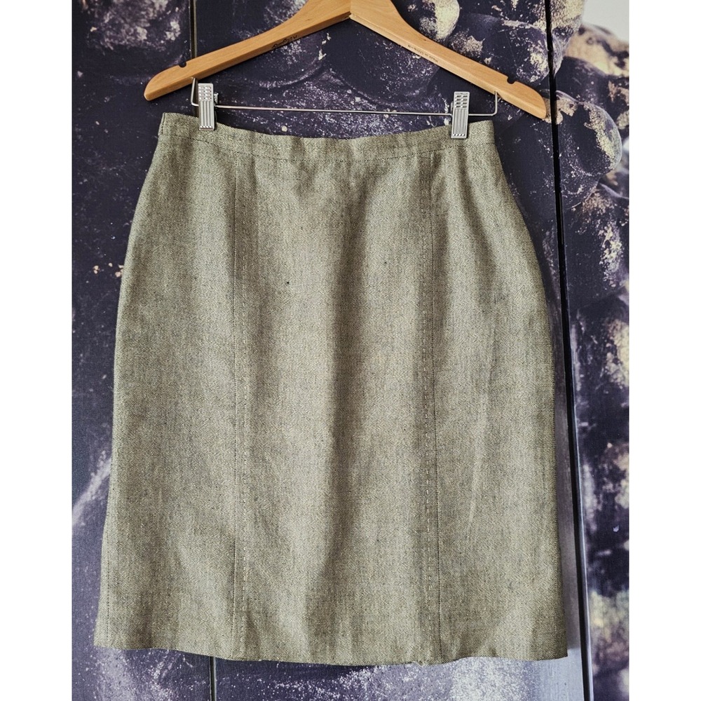 MaxMara Tweed Blend Pencil Skirt Neutral Classic Business Casual Size 8